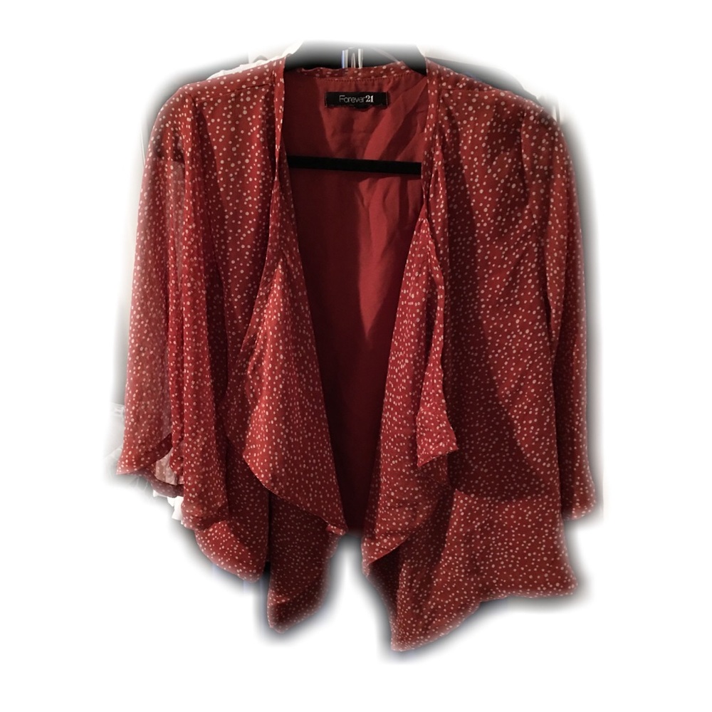 Forever 21 open polka dot shrug
